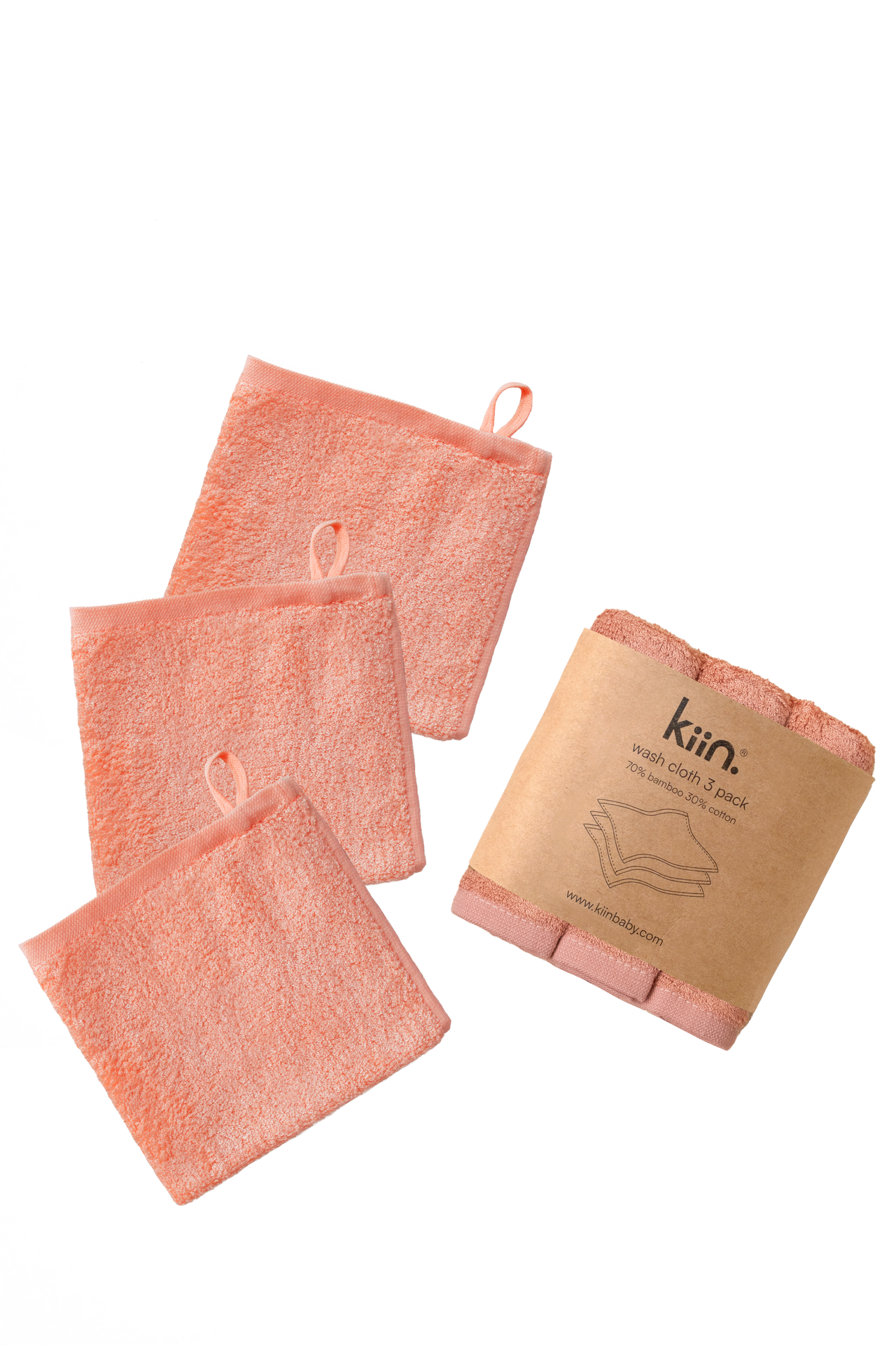 KIIN BABY WASH CLOTHS BLUSH