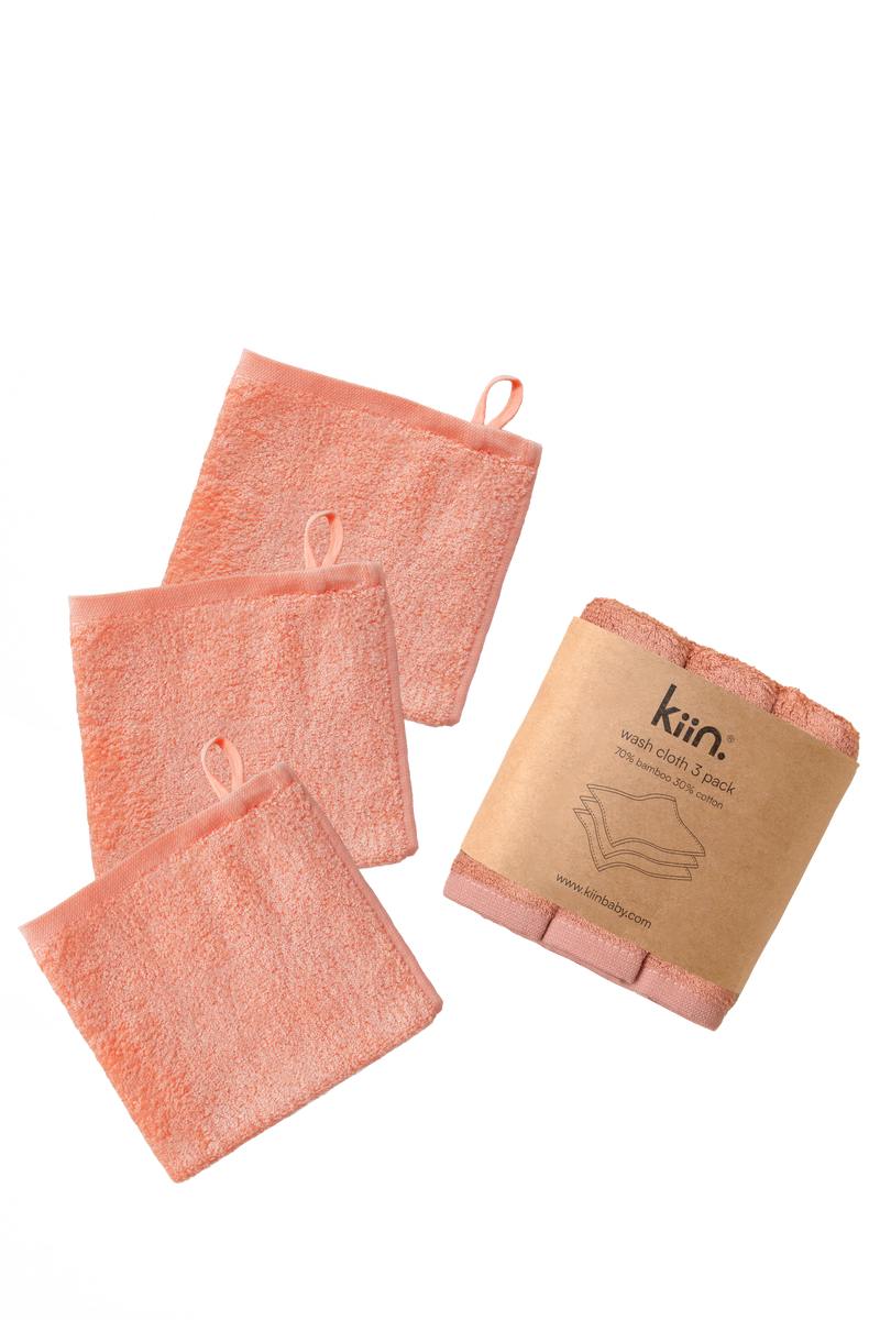 KIIN BABY WASH CLOTHS BLUSH