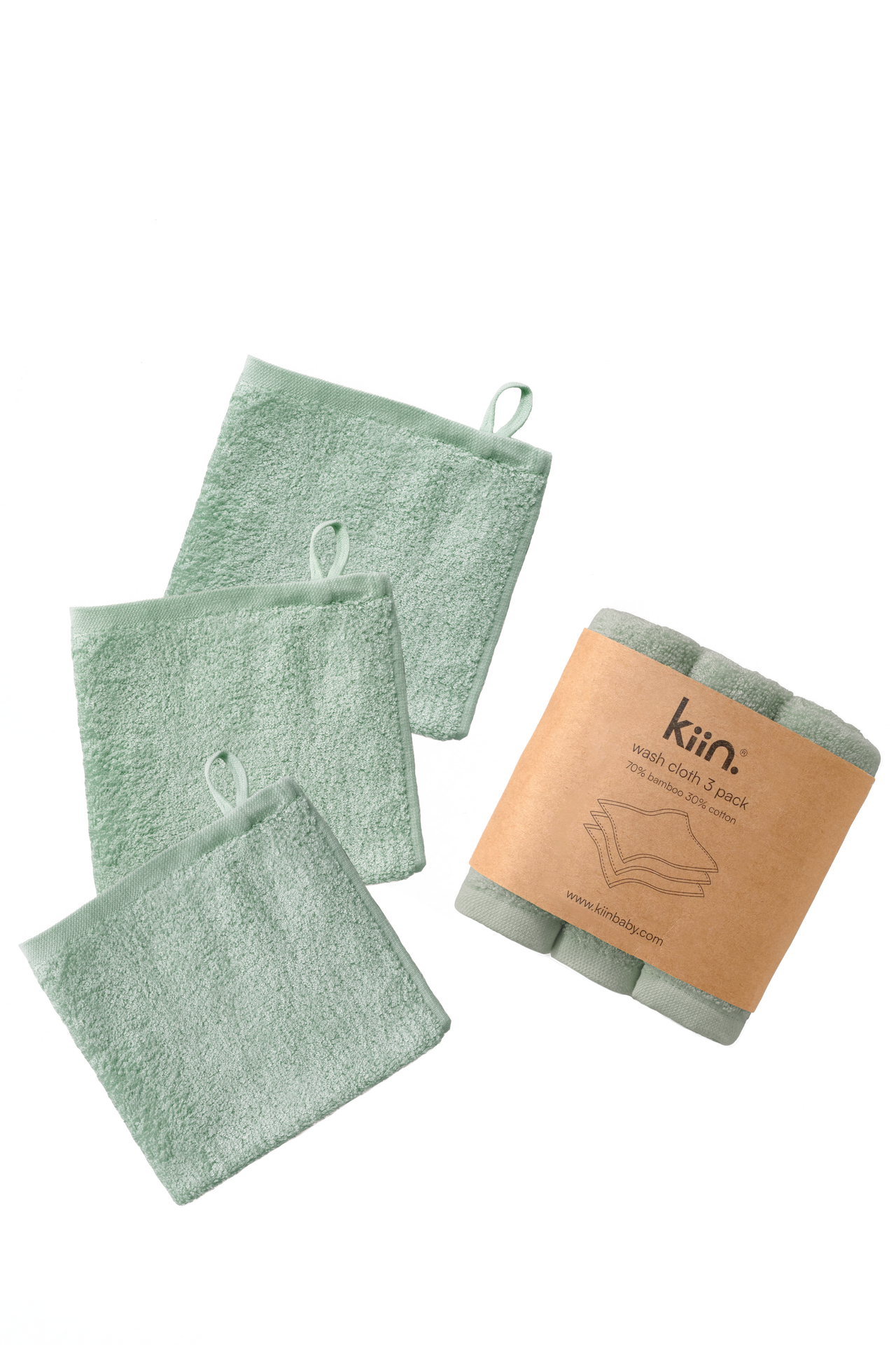 KIIN BABY WASH CLOTHS SAGE