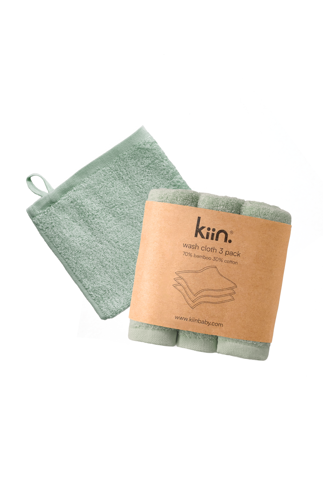 KIIN BABY WASH CLOTHS SAGE