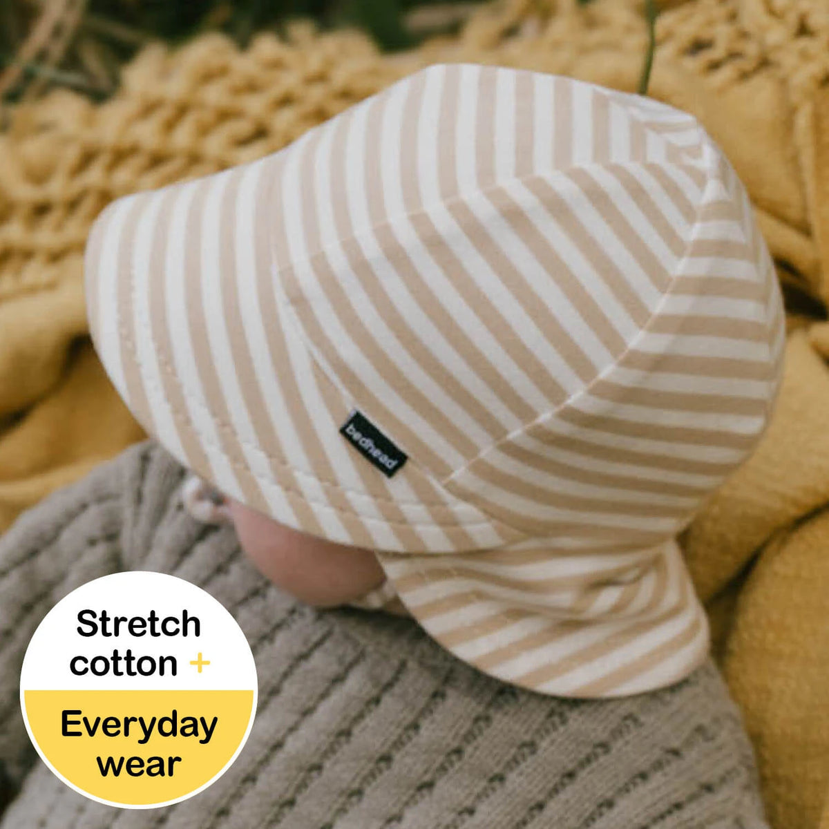 BEDHEAD LEGIONNAIRE FLAP SUNHAT NATURAL STRIPE