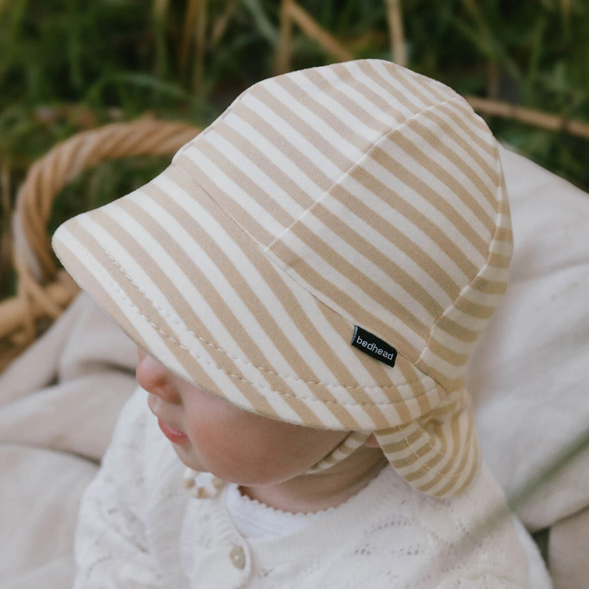 BEDHEAD LEGIONNAIRE FLAP SUNHAT NATURAL STRIPE