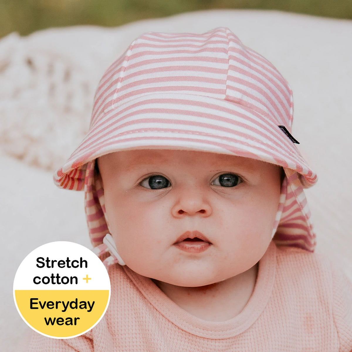 BEDHEAD LEGIONNAIRE FLAP SUNHAT PINK STRIPE
