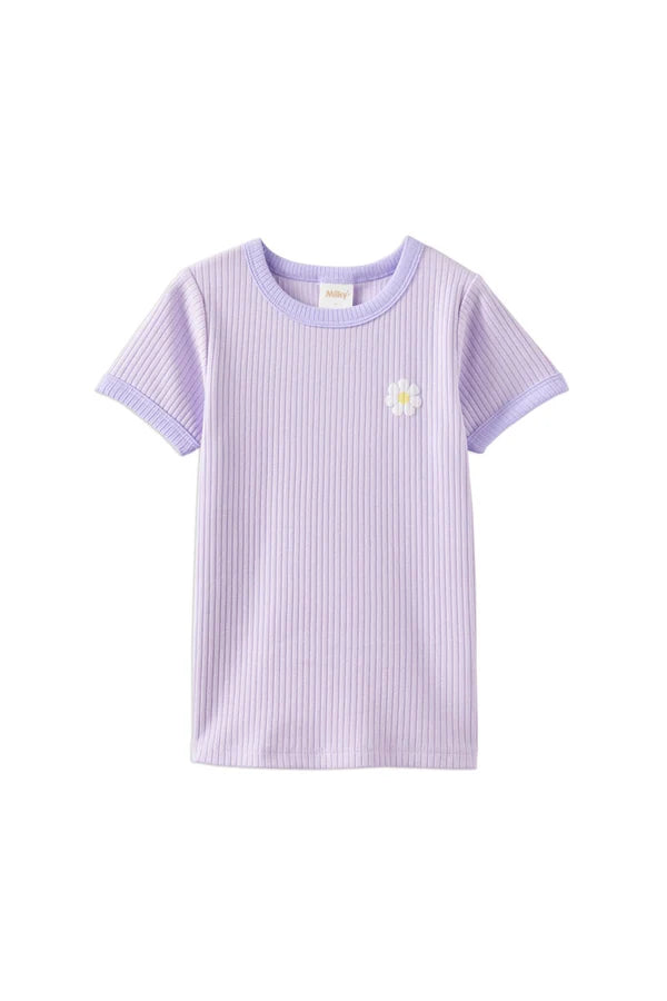MILKY LILAC MIST RIB TEE