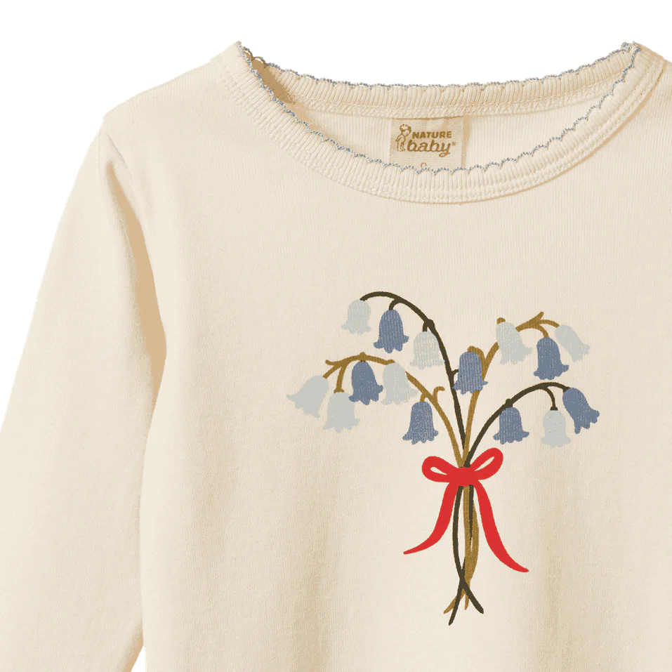 NATURE BABY LONG SLEEVE CLOUD TEE BLUEBELLE NATURAL