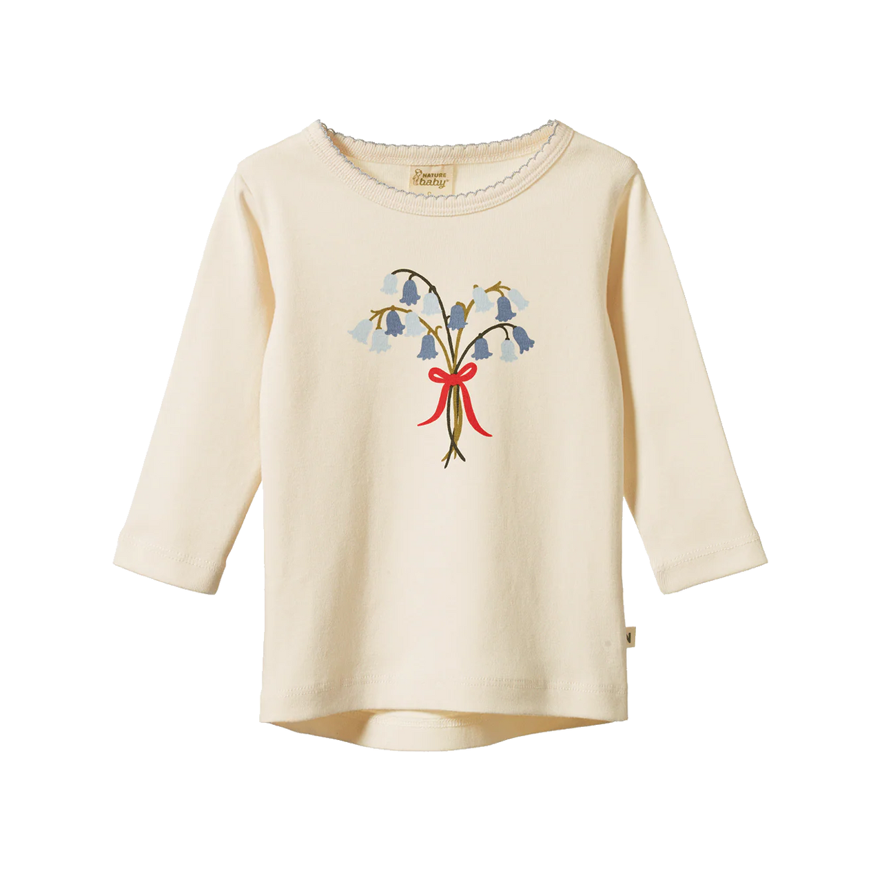 NATURE BABY LONG SLEEVE CLOUD TEE BLUEBELLE NATURAL