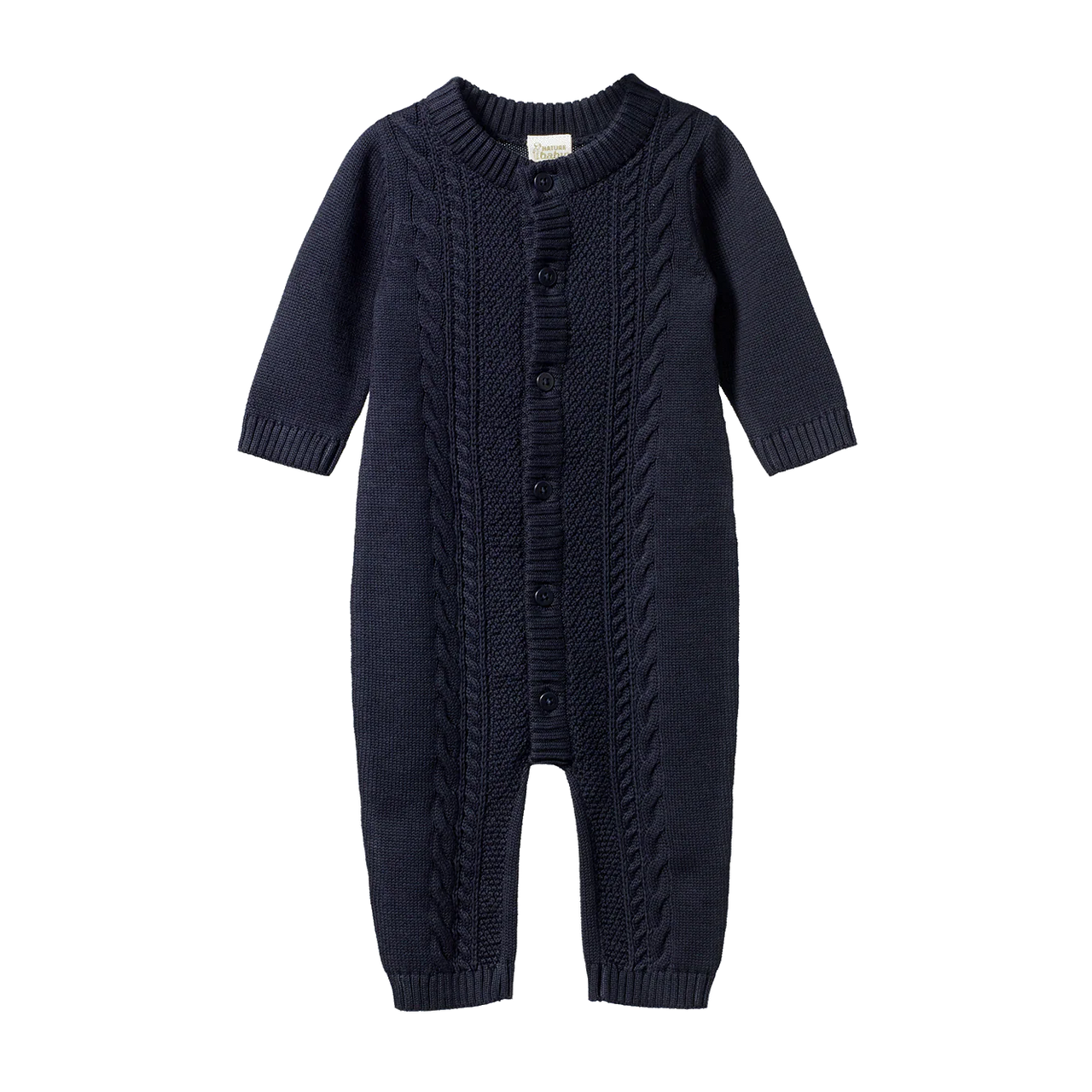NATURE BABY LOU SUIT COTTON KNIT NAVY CABLE