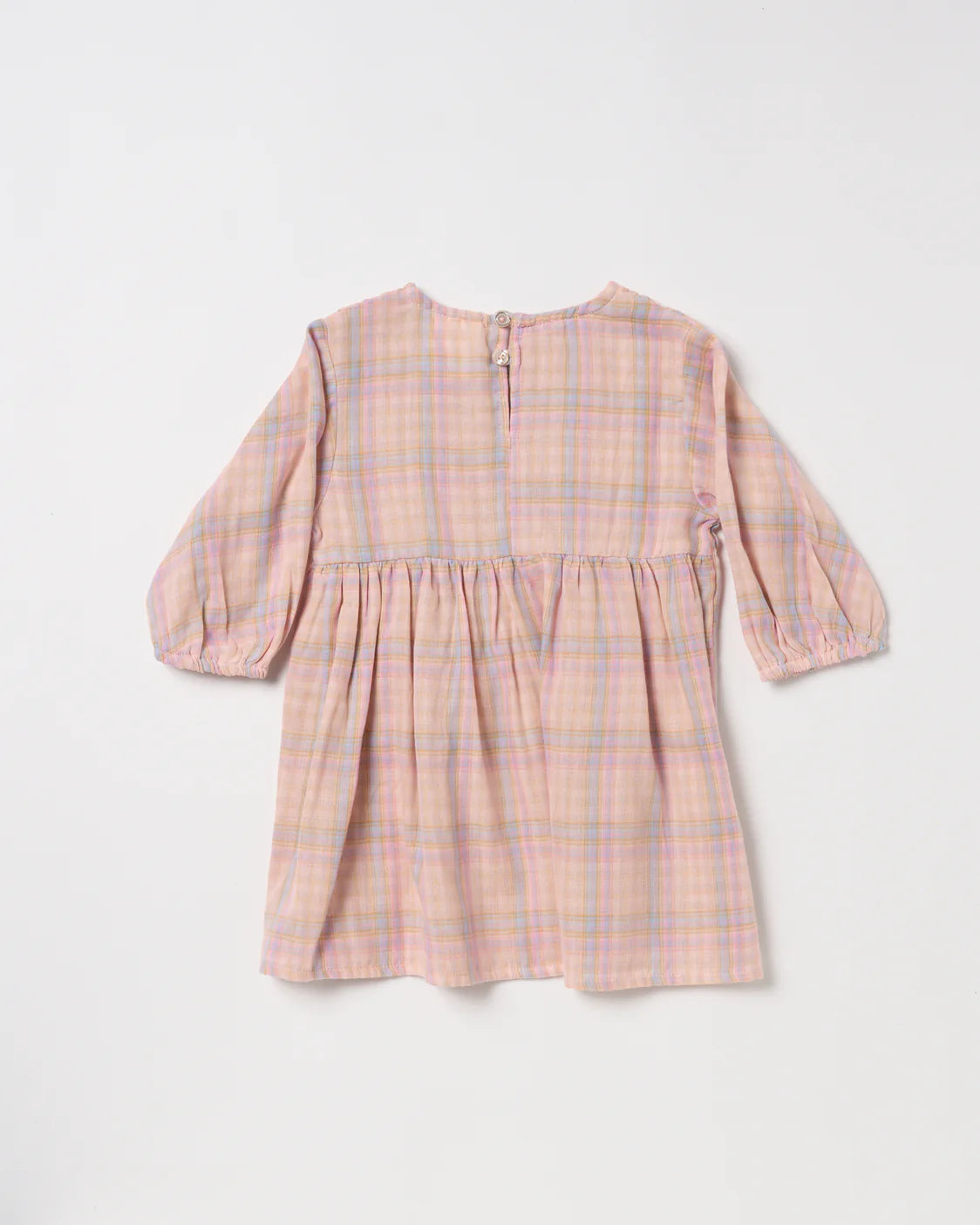 WALNUT BLUEBIRD DRESS - PINK CHECK