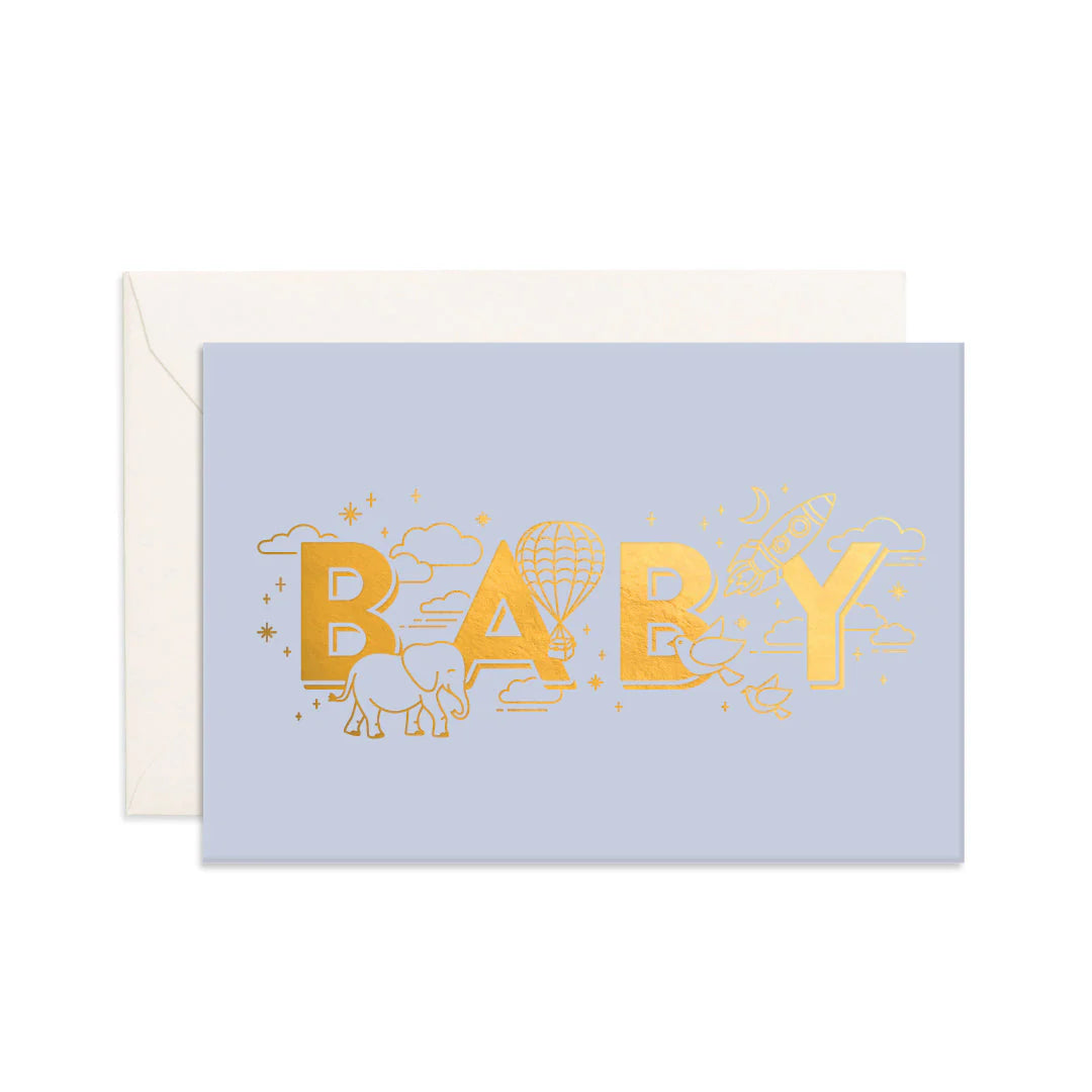 BABY UNIVERSE DUCK EGG BLUE MINI GREETING