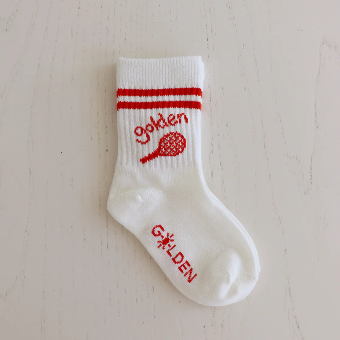 GOLDEN CHILDREN RETRO SOCKS VANILLA/RED