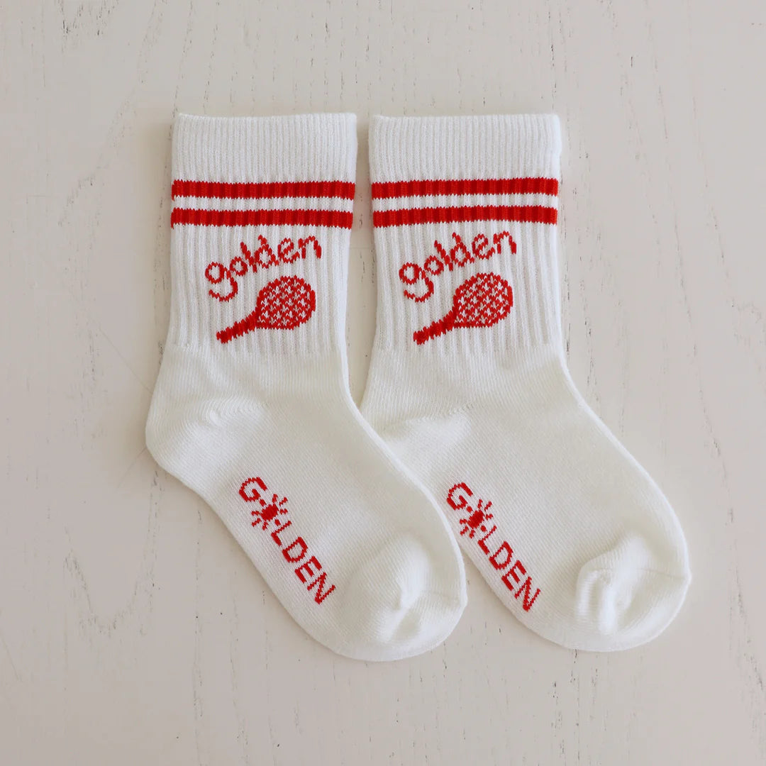 GOLDEN CHILDREN RETRO SOCKS VANILLA/RED