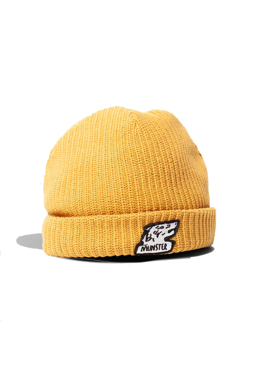 MUNSTER KIDS WOLF BEANIE MUSTARD