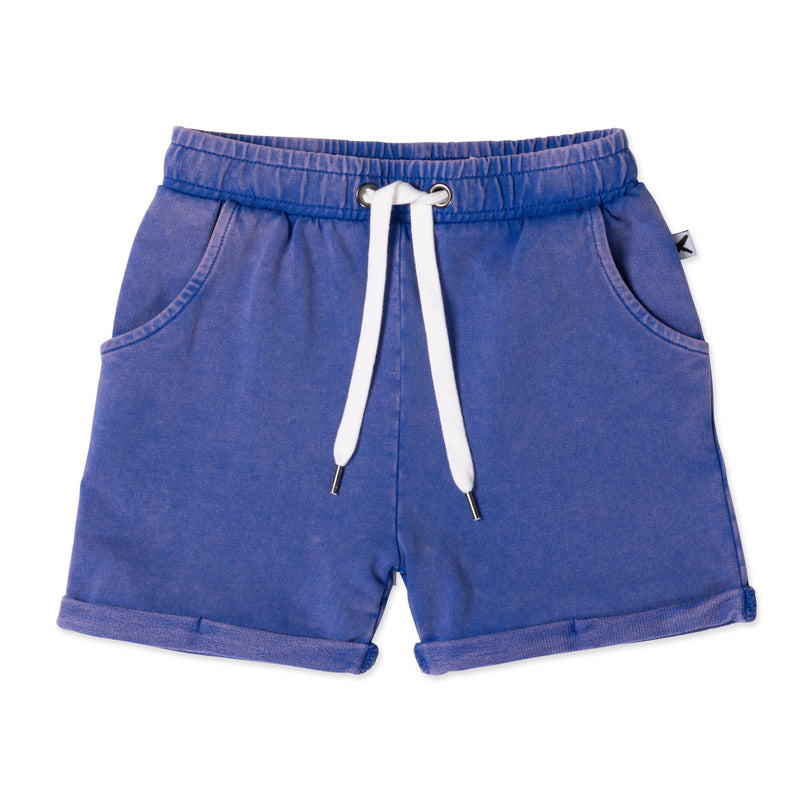 MINTI BLASTED TRACK SHORT BLUE WASH