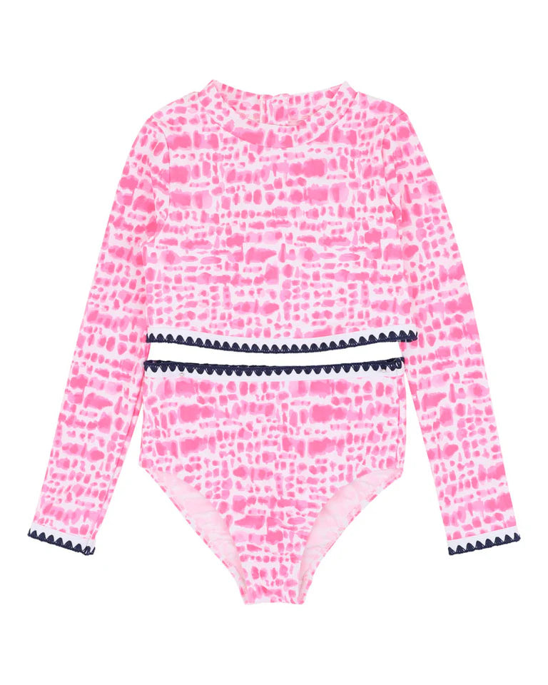 MINIHAHA KOA PINK LS CROP TOP BIKINI