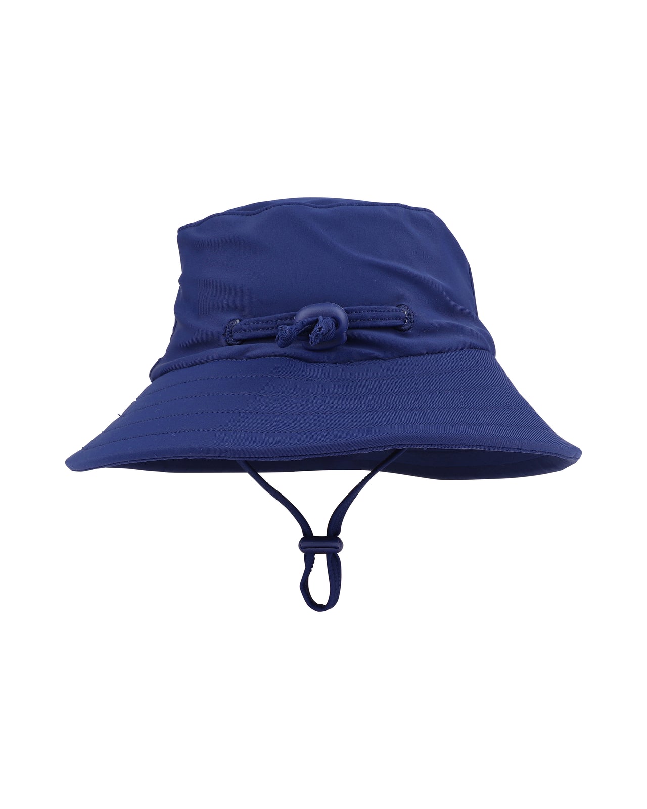 MINIHAHA NAVY SWIM HAT WITH QUICK RELEASE NECK TIE