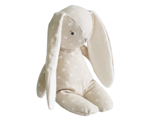 ALIMROSE FLOPPY BUNNY LINEN 25CM WHITE SPOT