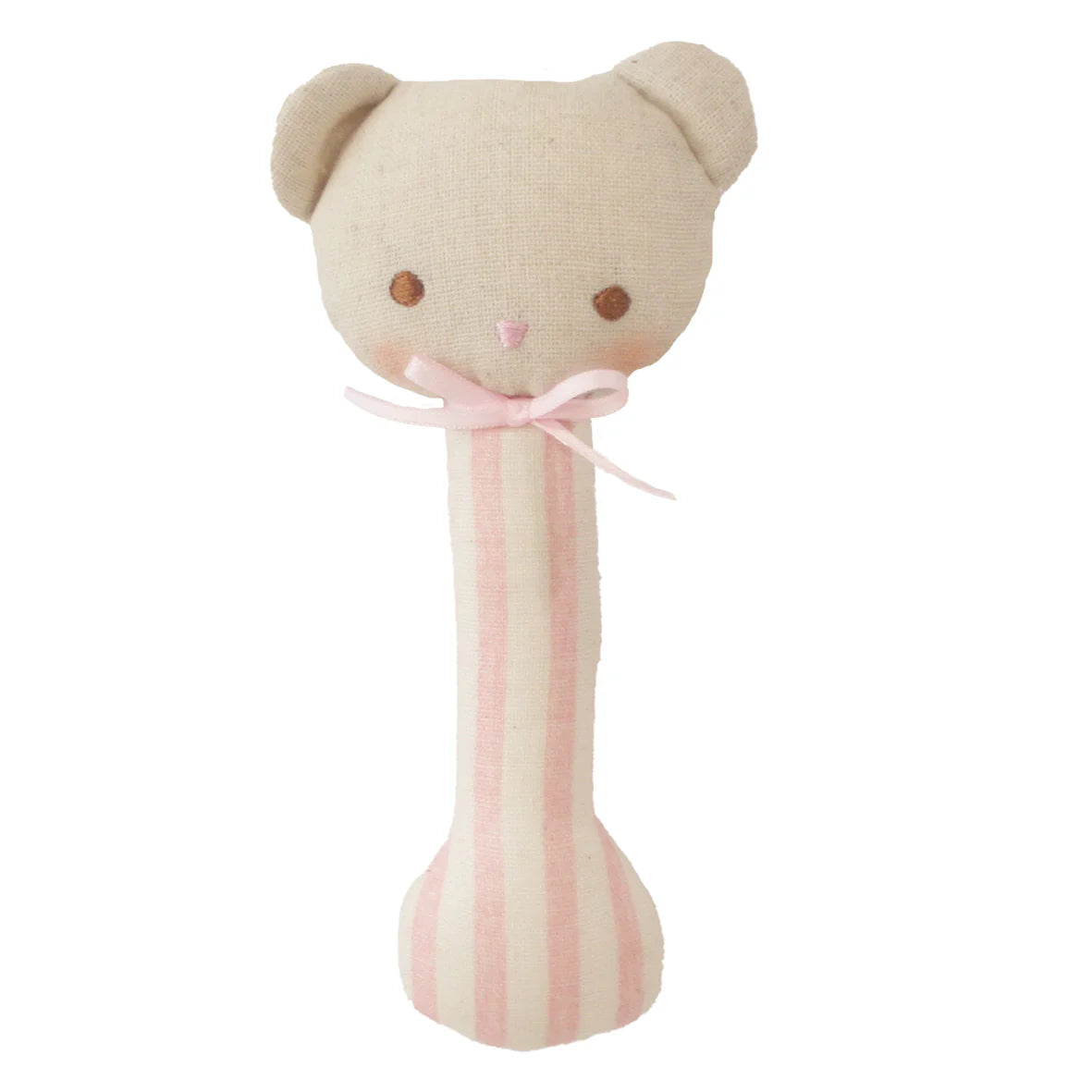 ALIMROSE TED STICK RATTLE PINK STRIPE