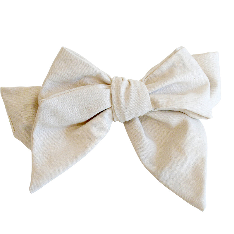 ALIMROSE LINEN HEAD BOW NATURAL