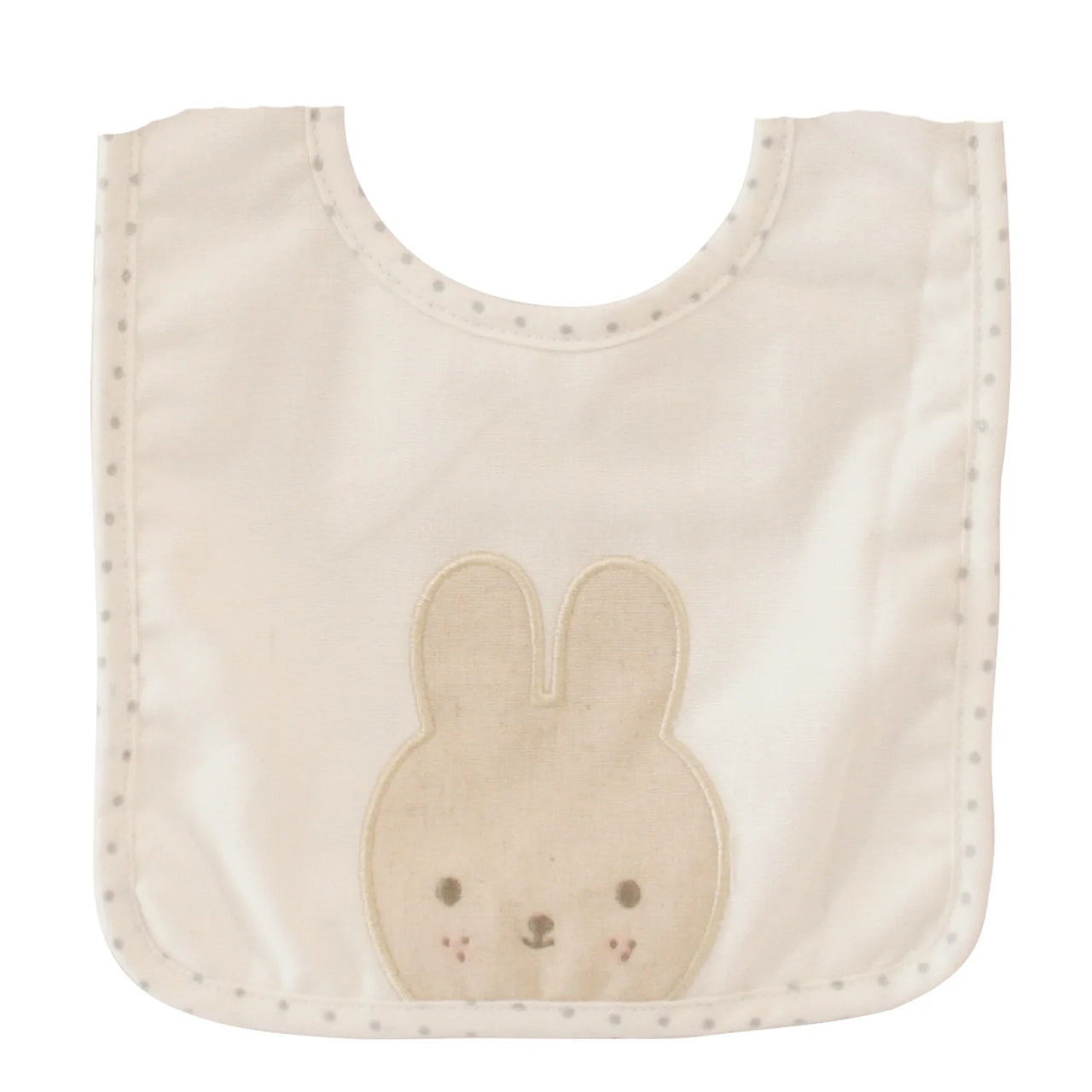 ALIMROSE LINEN BUNNY BIB IVORY