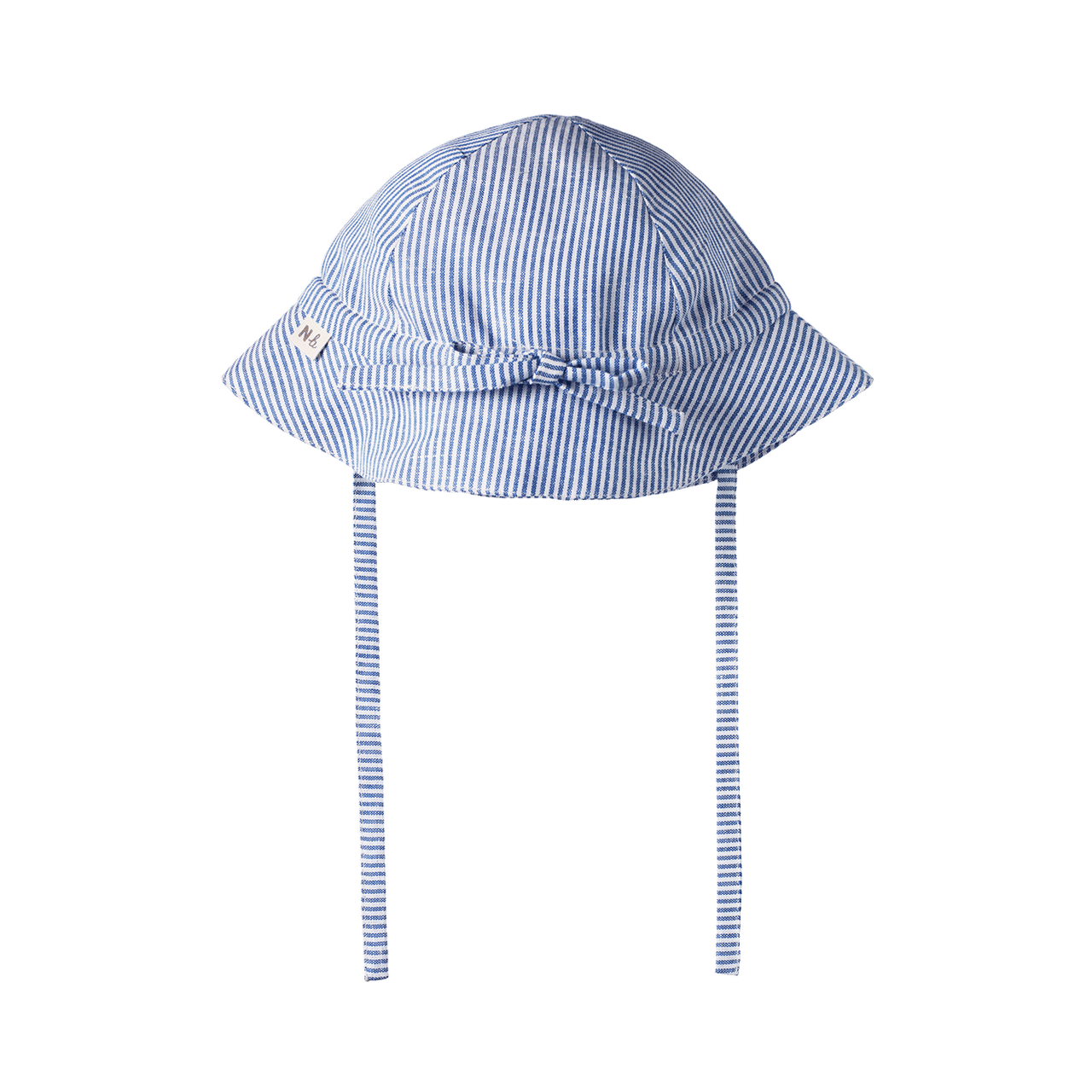NATURE BABY SUNHAT BLUE LINEN STRIPE