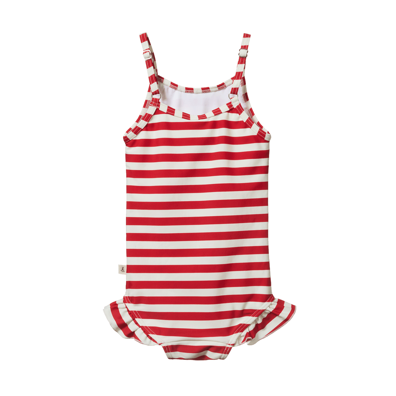 NATURE BABY FRILL SWIMSUIT RED SEA STRIPE