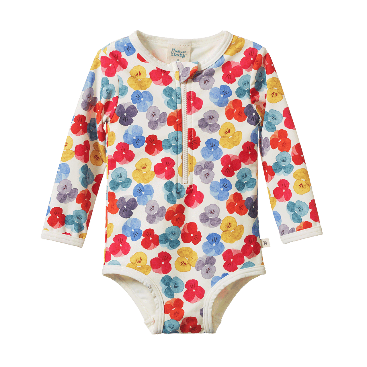 NATURE BABY ONE PIECE BATHING SUIT - PAINTED DELPHINE PRINT