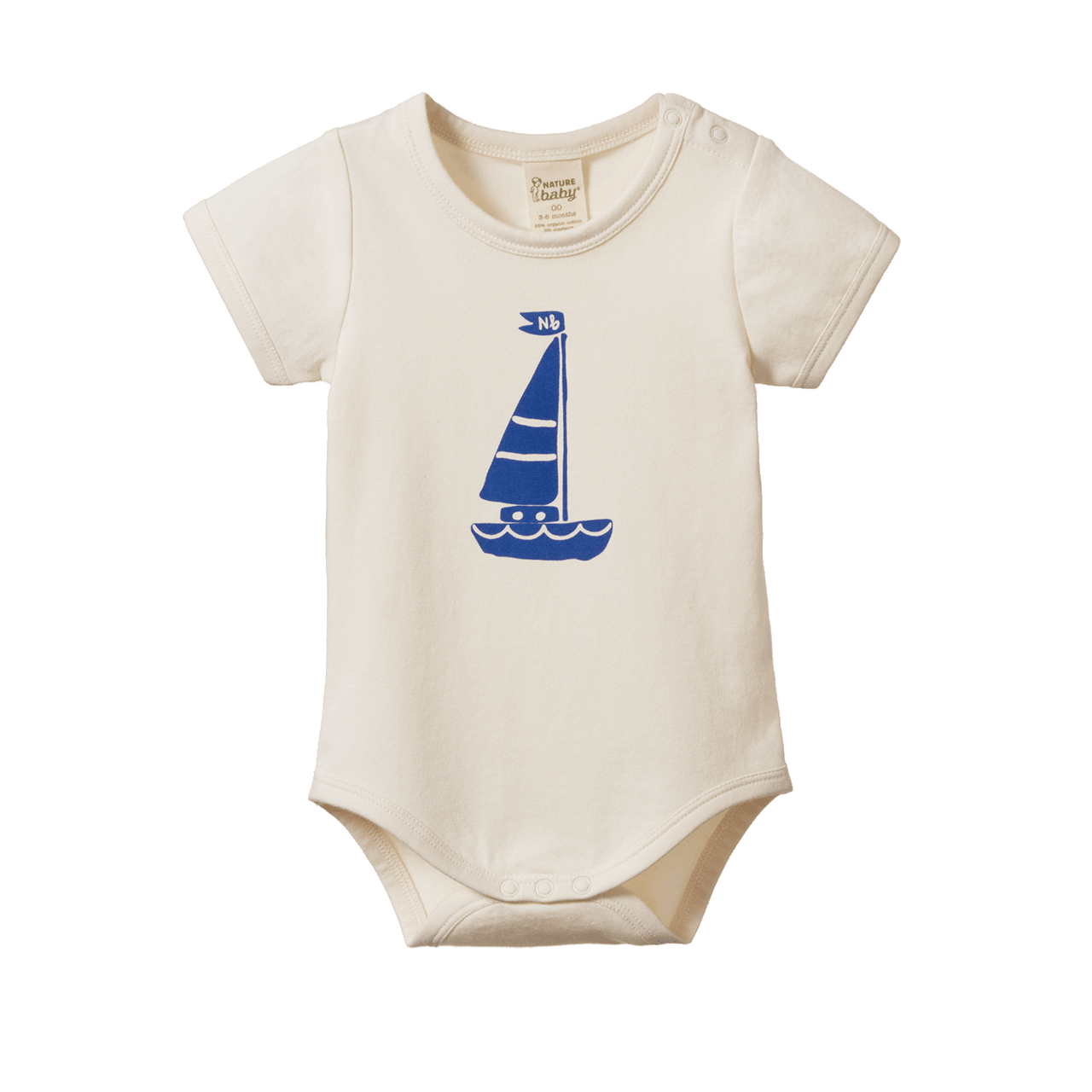 NATURE BABY STRETCH JERSEY BODYSUIT SAIL BOAT