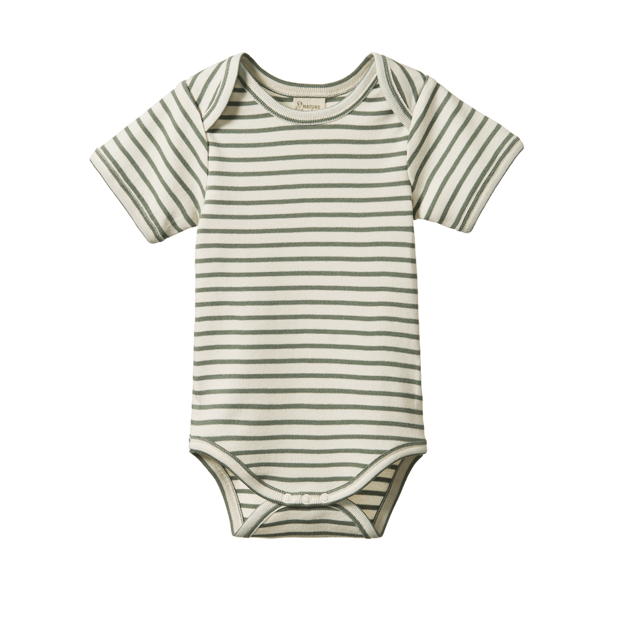 NATURE BABY SHORT SLEEVE BODYSUIT NETTLE SAILOR STRIPE