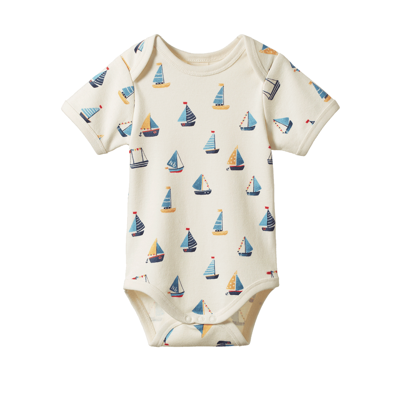 NATURE BABY SHORT SLEEVE BODYSUIT REGATTA PRINT