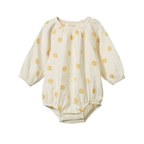 NATURE BABY MEADOW BODYSUIT CHAMOMILE NATURAL PRINT