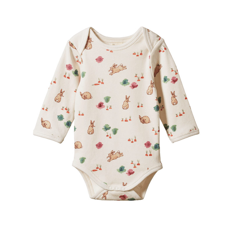 NATURE BABY LONG SLEEVE BODYSUIT COUNTRY BUNNY