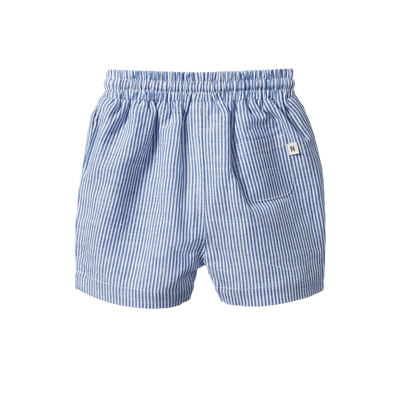 NATURE BABY JAMES SHORTS BLUE LINEN STRIPE