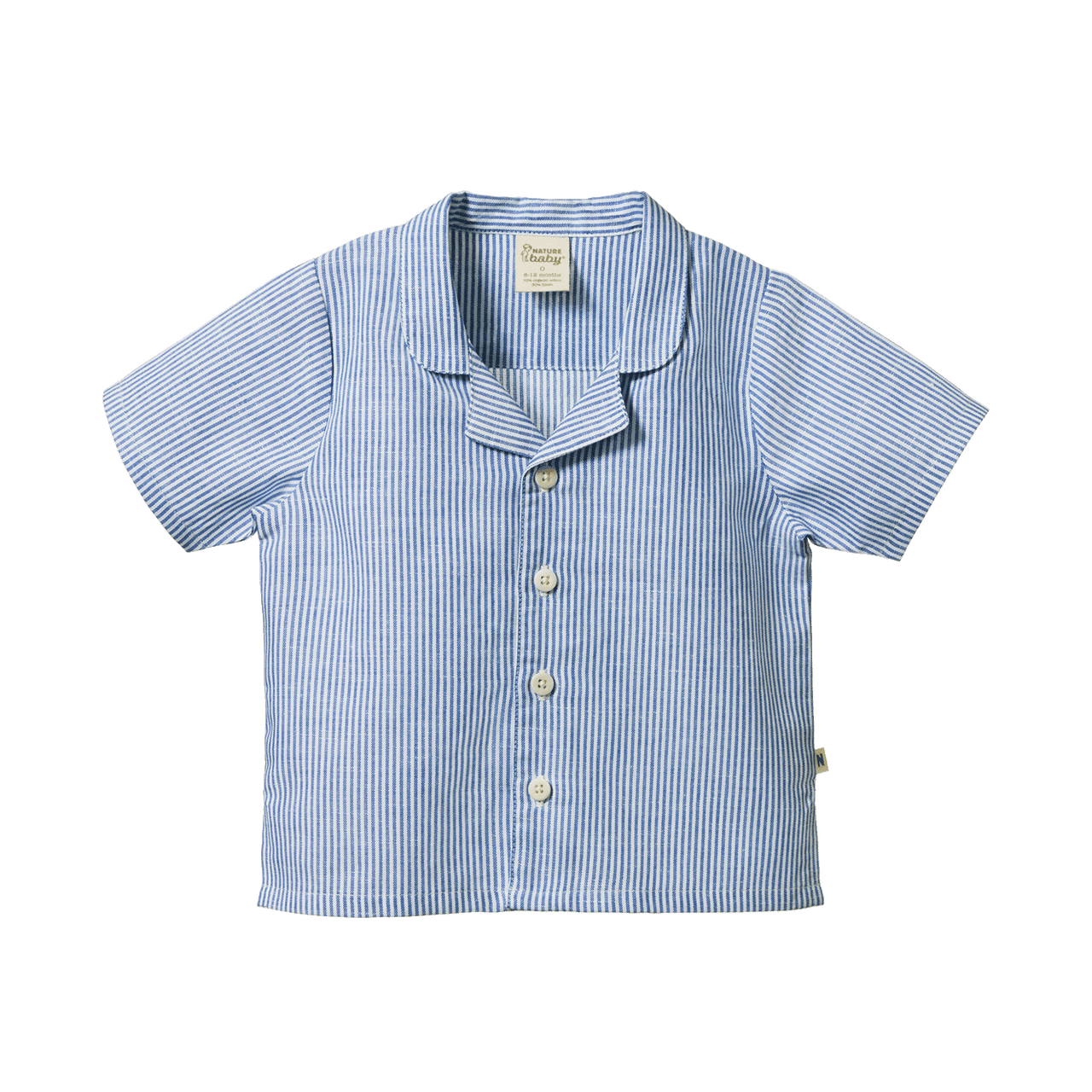 NATURE BABY GUTHRIE SHIRT LINEN BLUE STRIPE