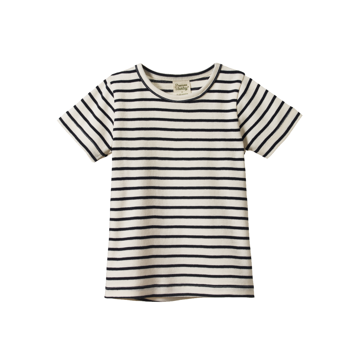 NATURE BABY SHORT SLEEVE RIVER TEE NAVY SAILOR STRIPE