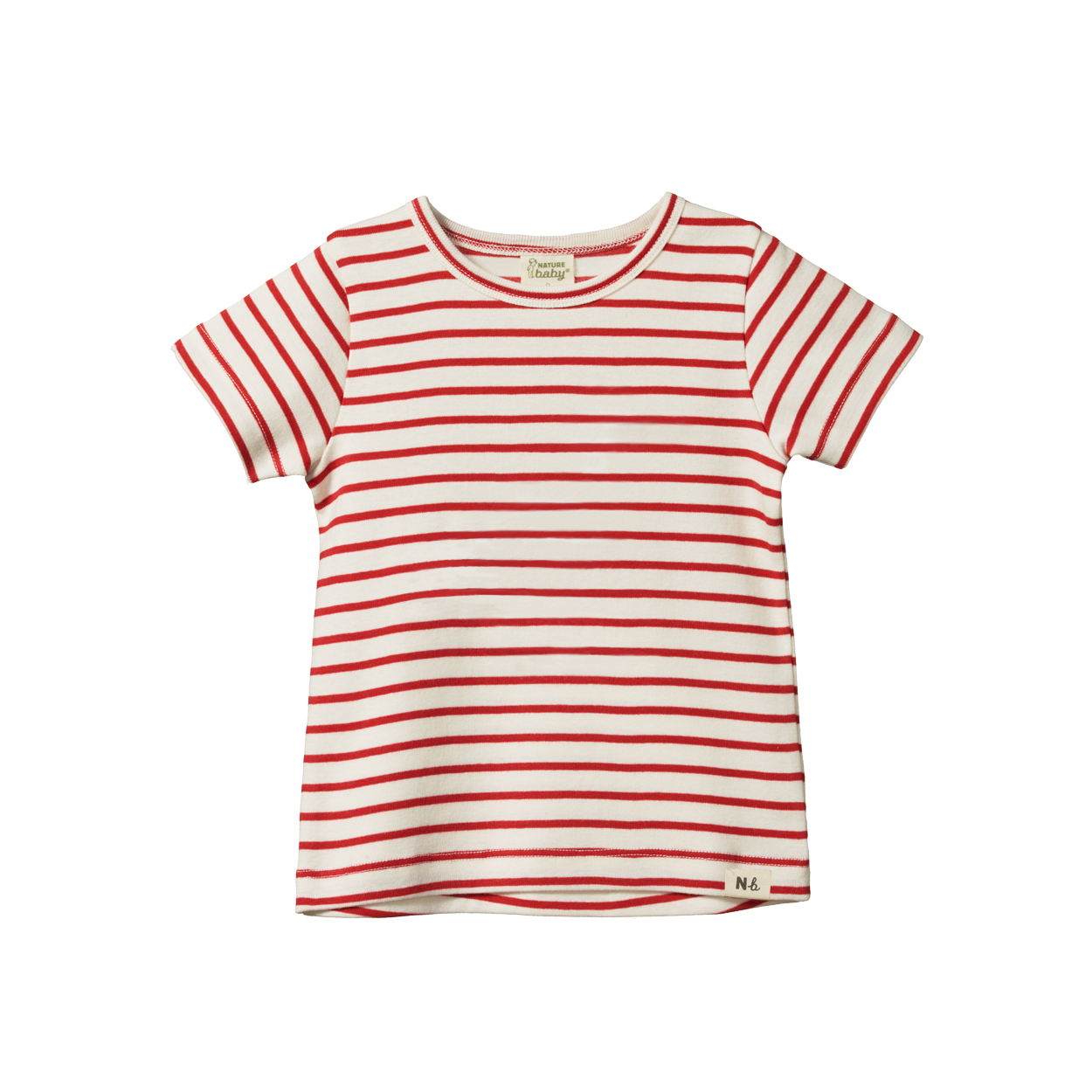 NATURE BABY SHORT SLEEVE RIVER TEE RED SAILOR STRIPE