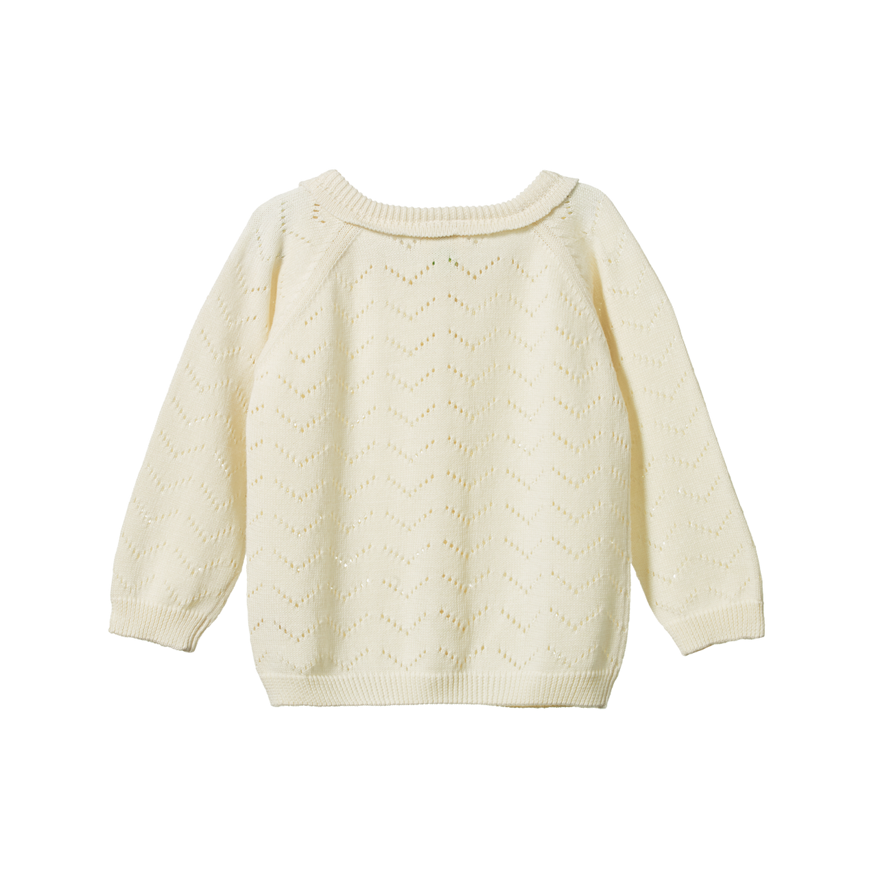 NATURE BABY PIPER CARDIGAN NATURAL POINTELLE