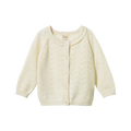 NATURE BABY PIPER CARDIGAN NATURAL POINTELLE
