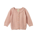 NATURE BABY PIPER CARDIGAN ROSE BUD POINTELLE