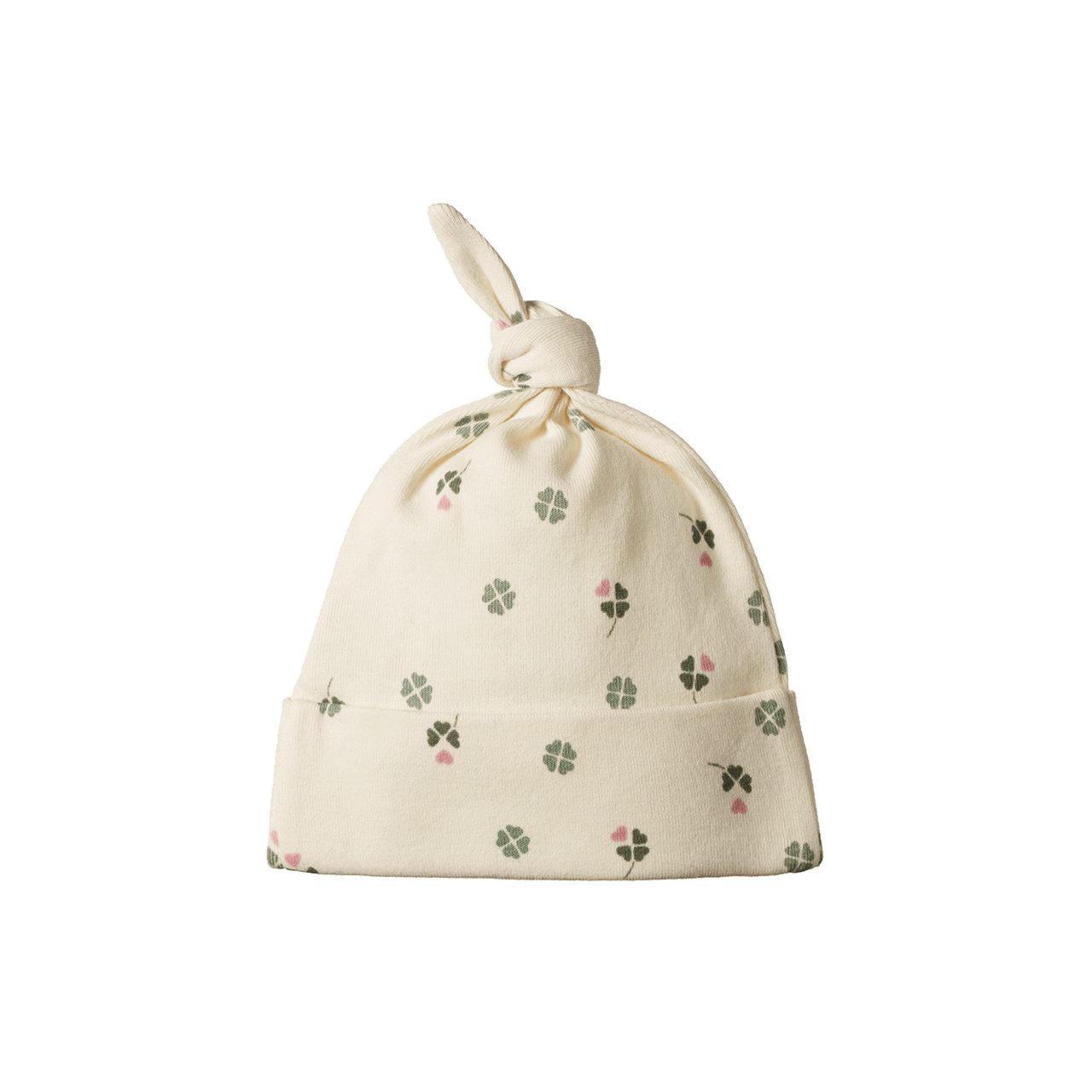 NATURE BABY COTTON KNOTTED BEANIE - LUCKY PRINT