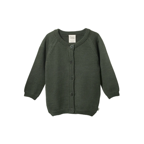 NATURE BABY MERINO KNIT CARDIGAN THYME