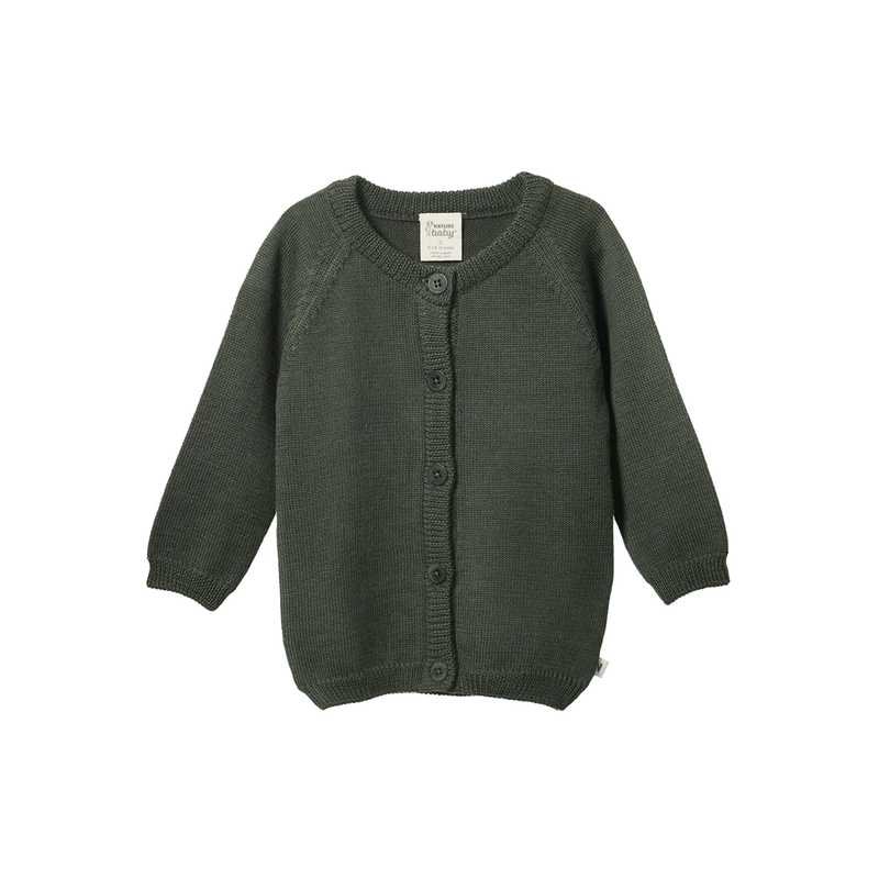 NATURE BABY MERINO KNIT CARDIGAN THYME