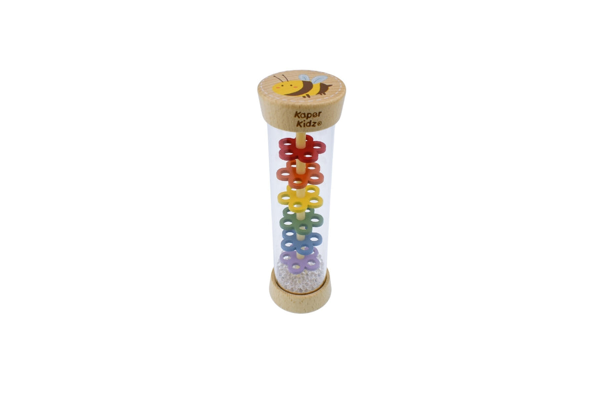 Chocolate Rattle WOODEN BEE RAINMAKER RATTLE