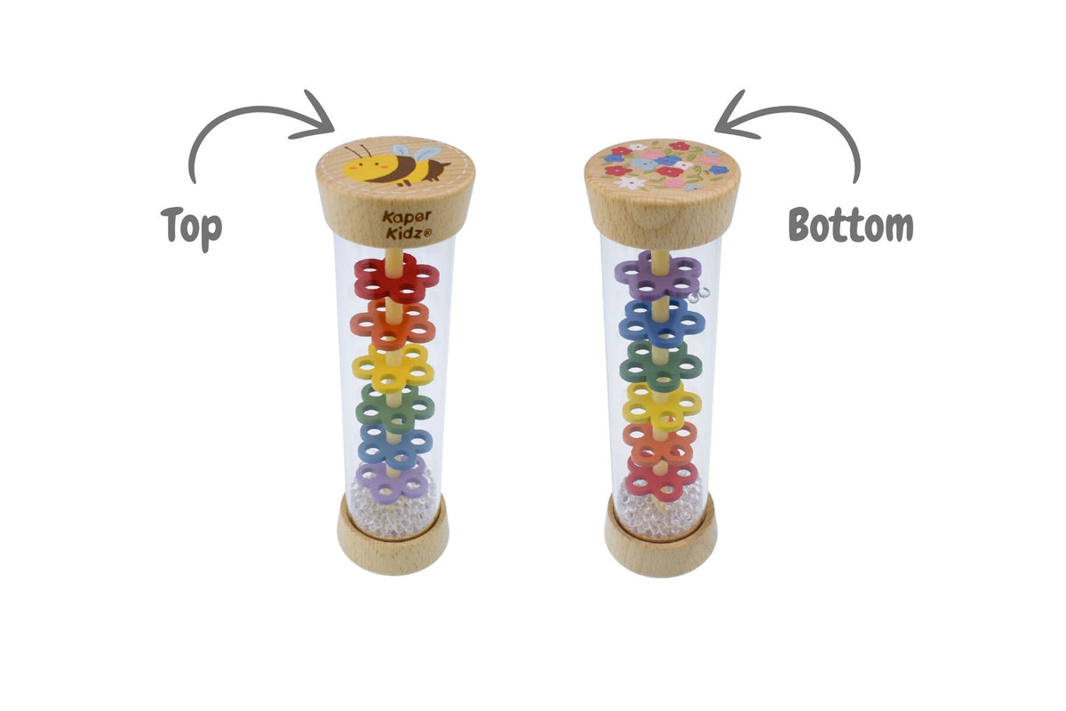 Chocolate Rattle WOODEN BEE RAINMAKER RATTLE