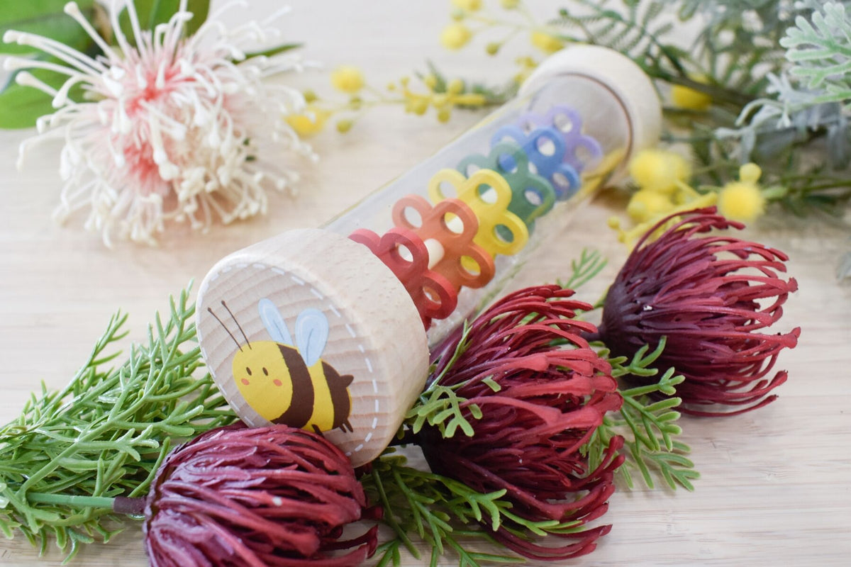 Beehive Rattle WOODEN BEE RAINMAKER RATTLE