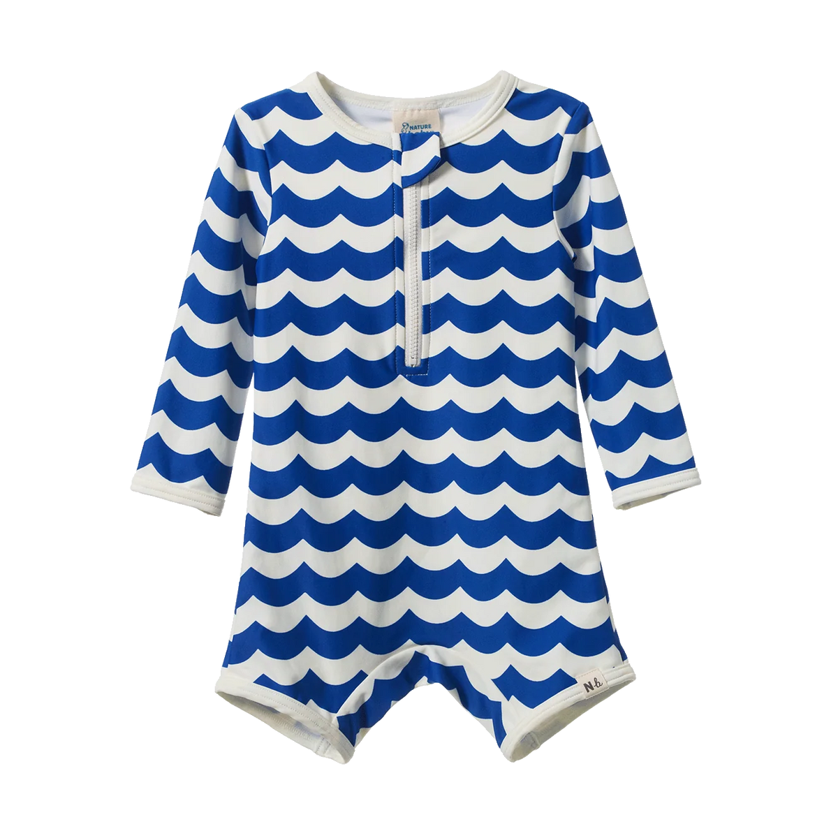 NATURE BABY ONE PIECE BATHING TRUNKS WAVES BLUE PRINT
