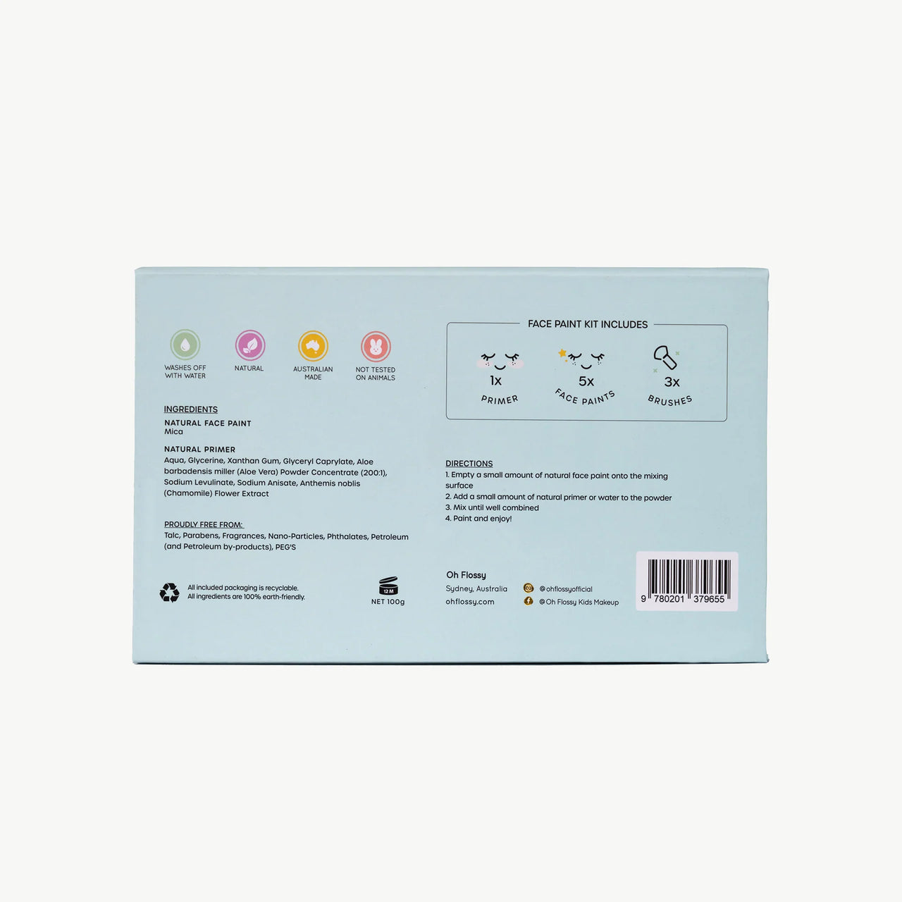 OH FLOSSY WILD WONDERS FACE PAINT SET