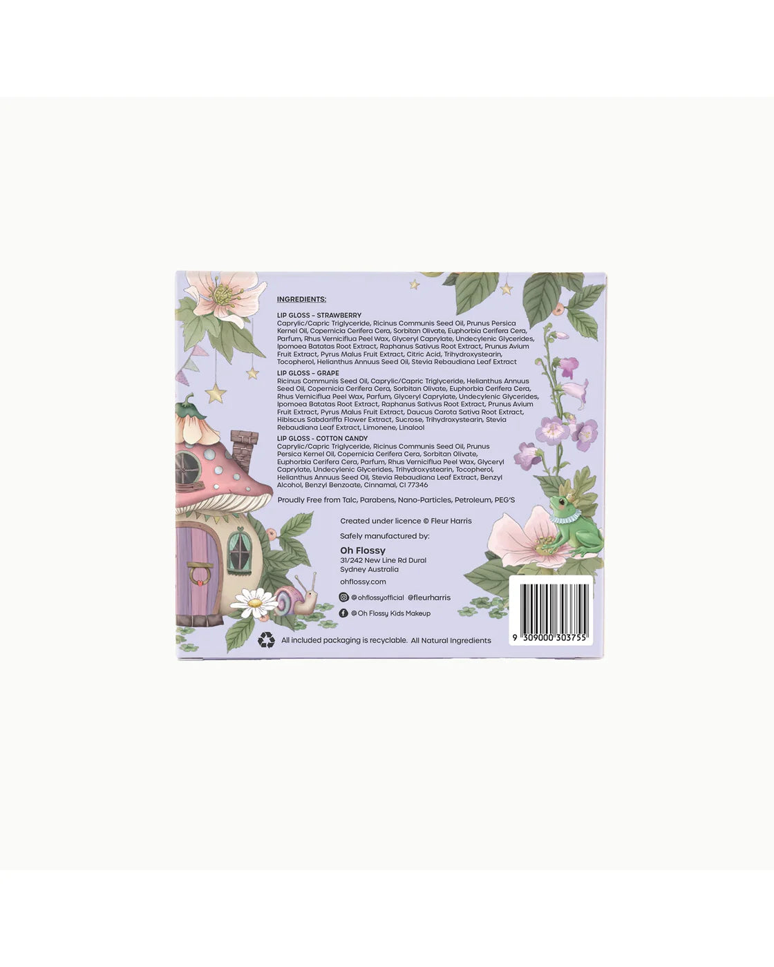 OH FLOSSY X FLEUR HARRIS FAIRYLAND COLLETION NATURAL LIP GLOSS SET