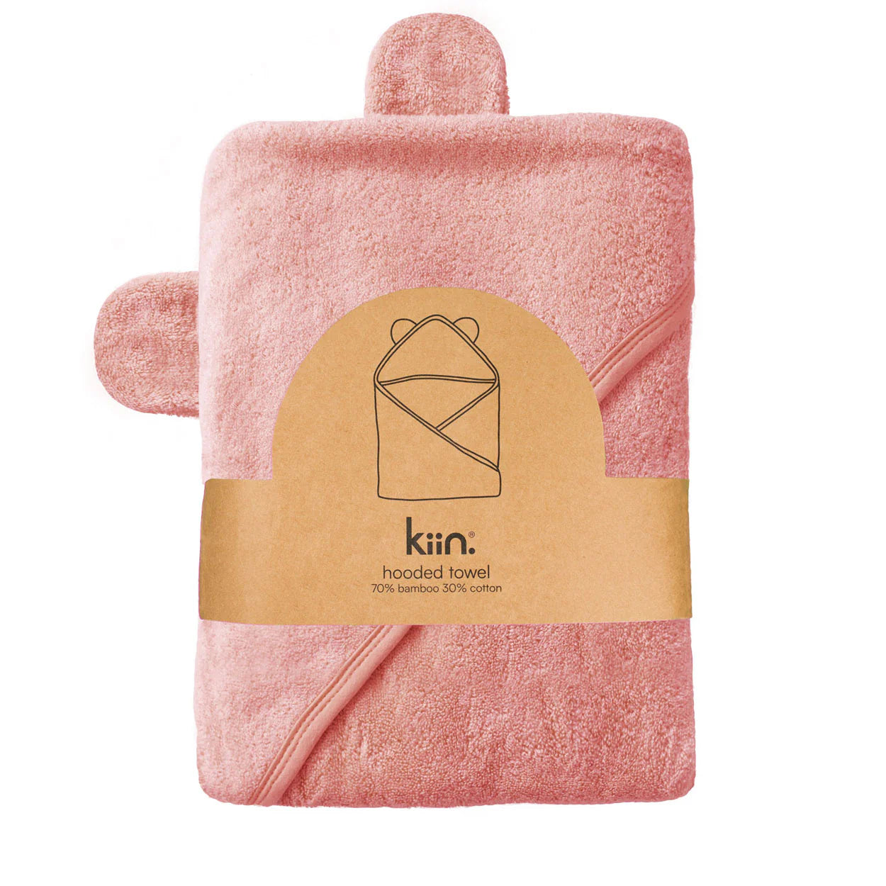 KIIN BABY HOODED TOWEL PEONY