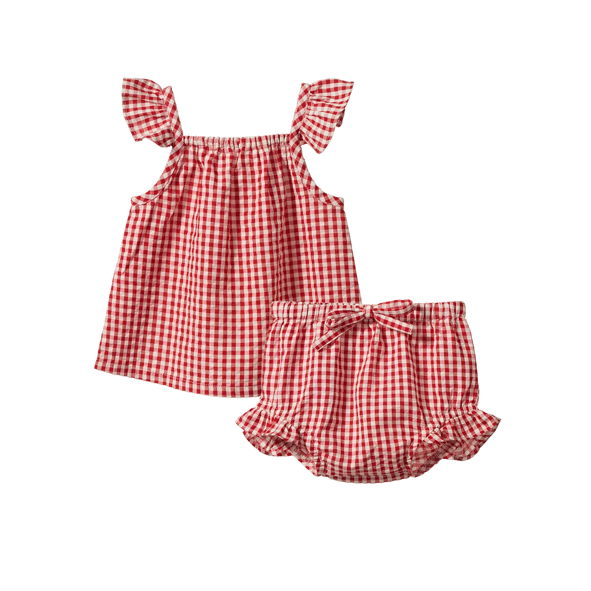 NATURE BABY PETAL SET RED GINGHAM