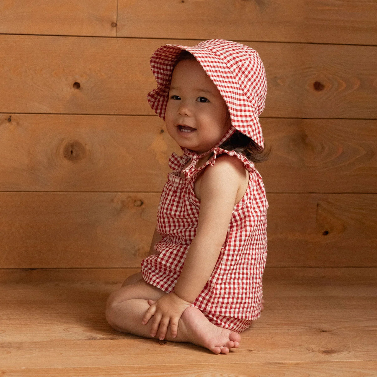 NATURE BABY PETAL SET RED GINGHAM